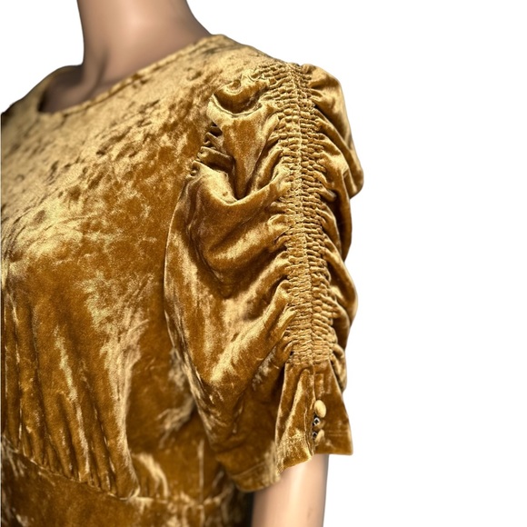 Who what wear woman short sheeve maxi dress round neck velvet dress size L - Picture 6 of 6